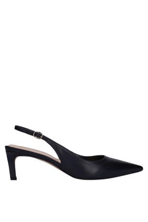 leren slingback pumps zwart