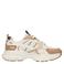 Manfield chunky leren sneakers beige/bruin