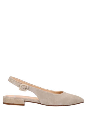 suède slingback loafers beige