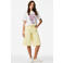 PIECES wide leg regular waist denim short lichtgeel