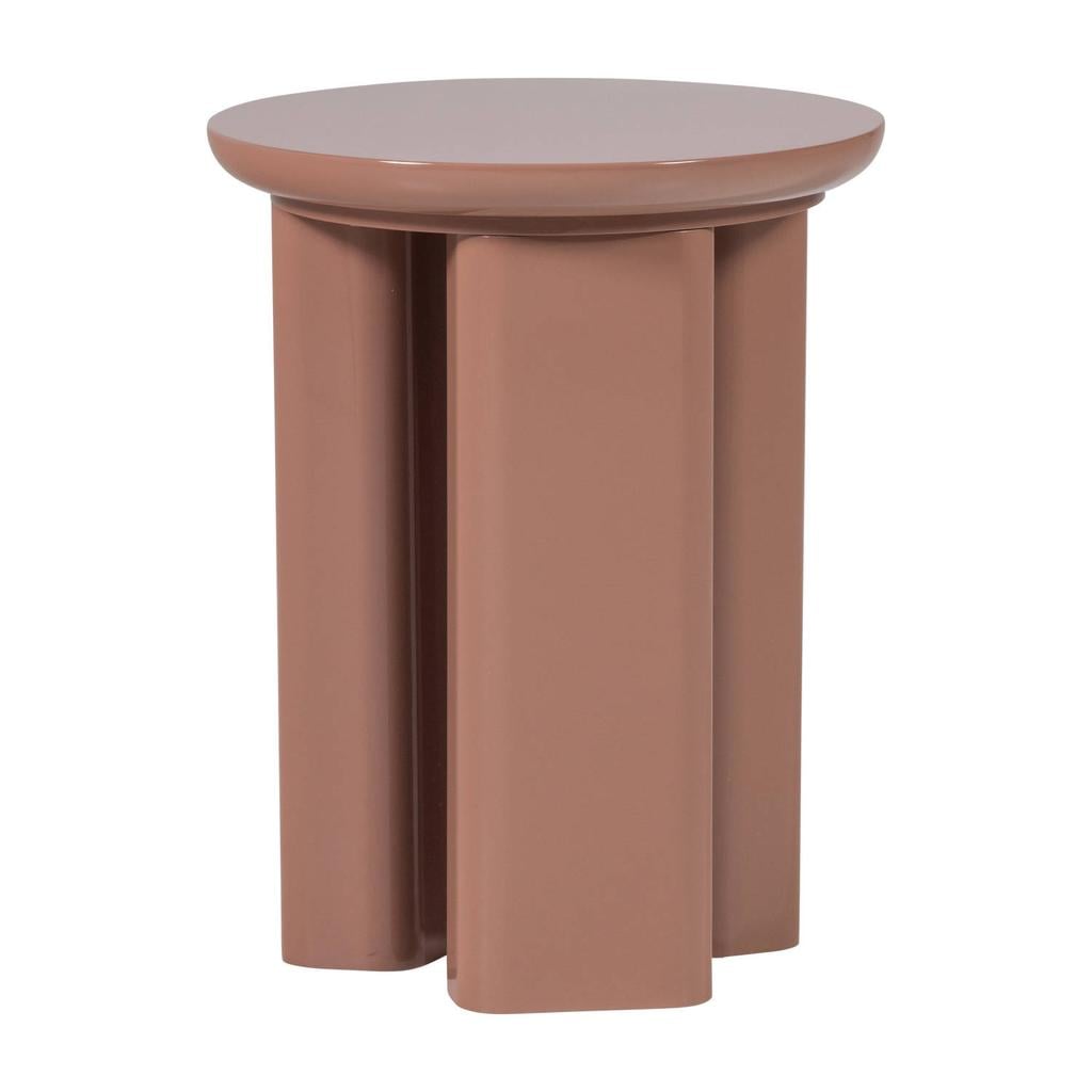 WOOOD WOOOD Orivo Bijzettafel - Hout - Hoogglans Oudroze - 50x40x40