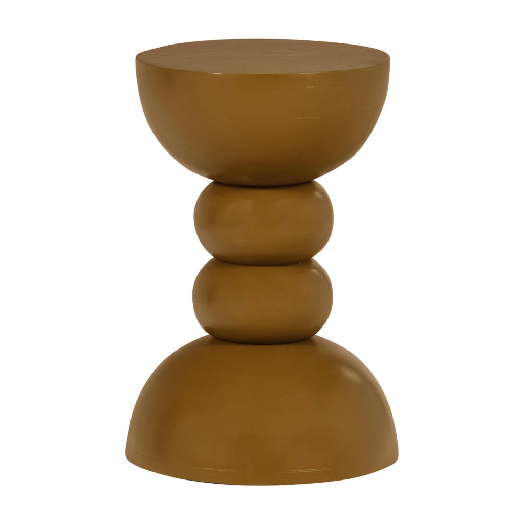 WOOOD WOOOD Miel Bijzettafel Ø35 CM - Mangohout - Honinggeel - 51x35x35