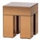 WOOOD Mirrox Bijzettafel - Hout/Spiegelglas - Bruin - 50x45x45
