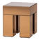 WOOOD WOOOD Mirrox Bijzettafel - Hout/Spiegelglas - Bruin - 50x45x45