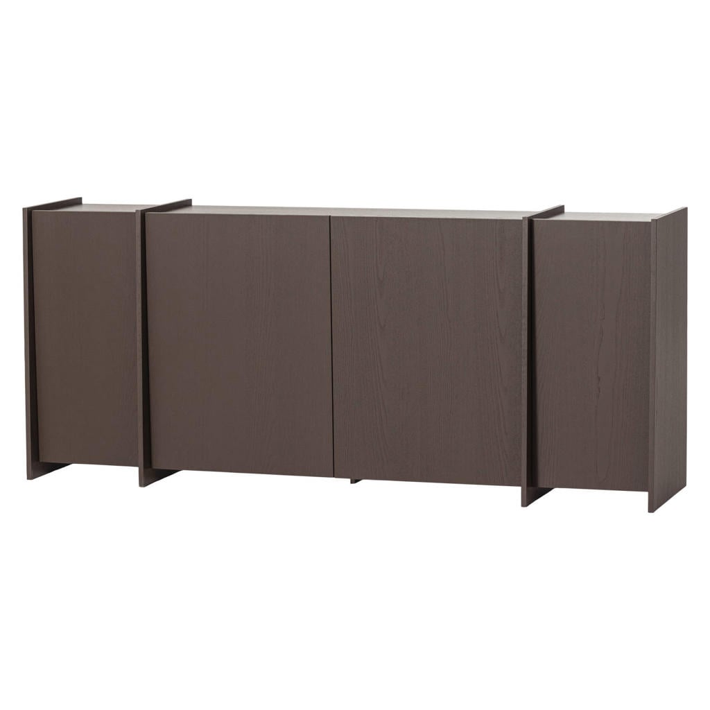 WOOOD WOOOD Brock Dressoir 200 CM - Essen Fineer - Middenbruin - 85x200x44