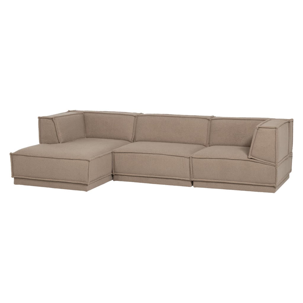 WOOOD hoekbank links Manu - taupe