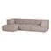 WOOOD WOOOD Manu Chaise Longue Bank Links - Velvet - Bruin - 73x286x160