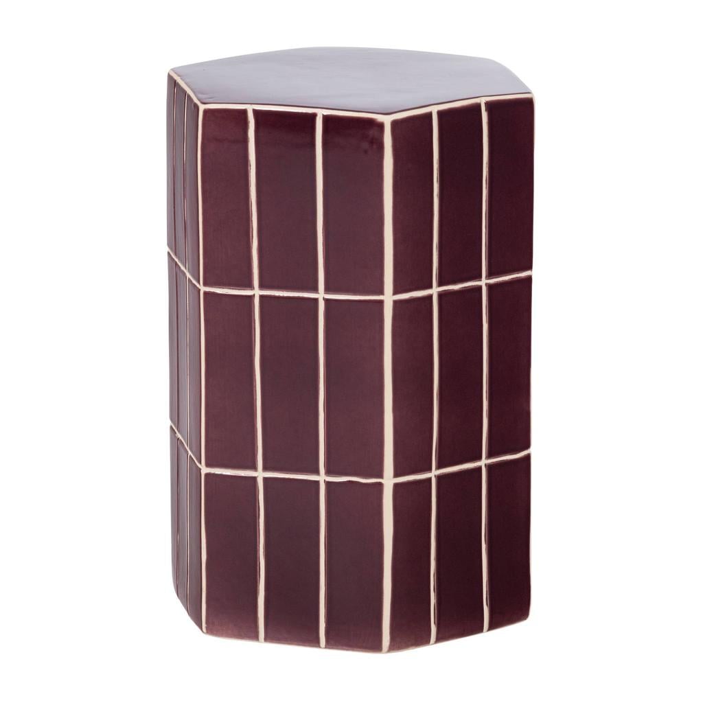 WOOOD Plu Decoratieve Bijzettafel - Keramiek - Paars - 42x30x26