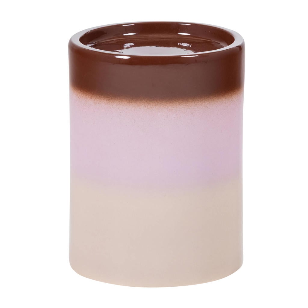 WOOOD WOOOD Ollo Bijzettafel Ø 35 CM - Keramiek - Roze/Bruin - 44x35x35