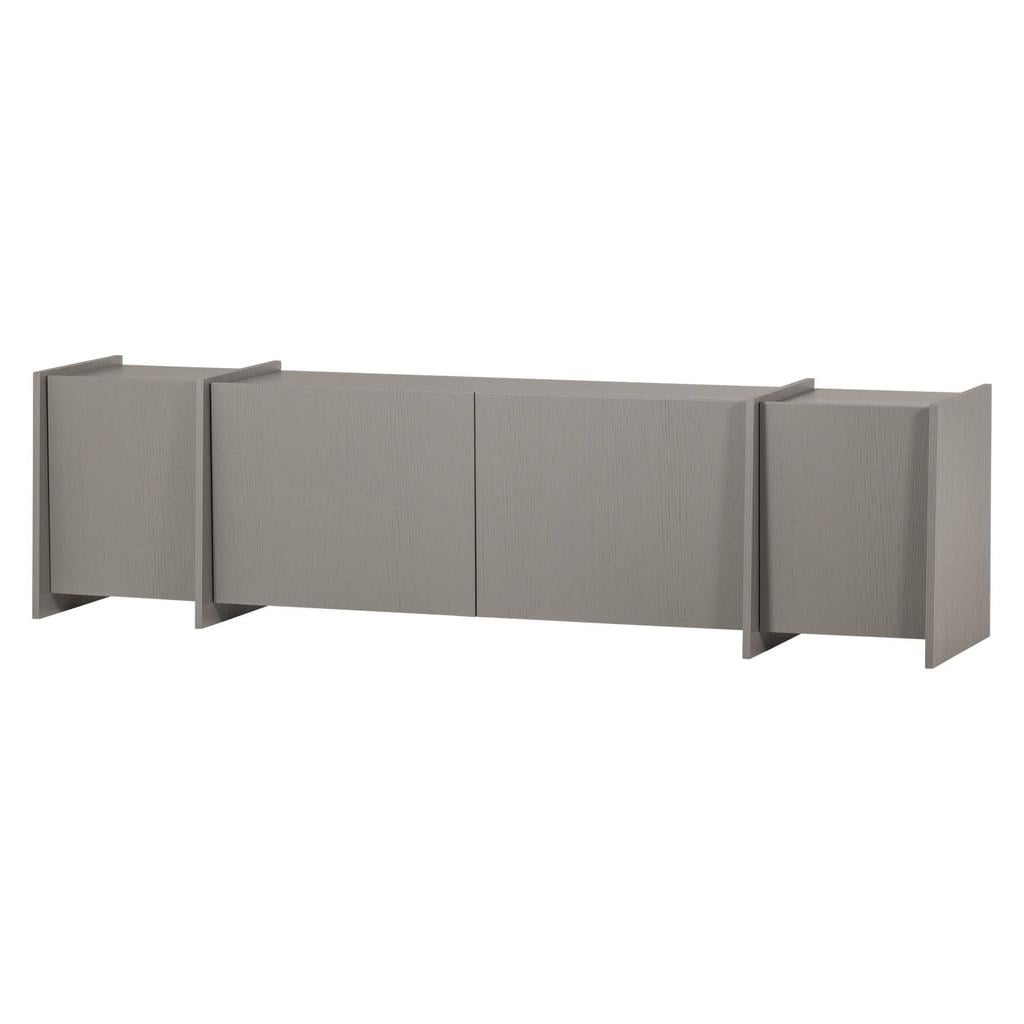 WOOOD Brock Tv Meubel 200 CM - Essen Fineer - Warmgrijs - 53x200x44