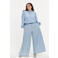 YOEK wide leg regular waist broek light blue denim