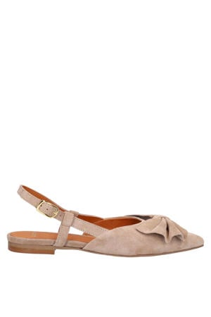 suède slingback loafers taupe
