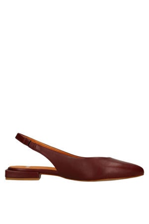 leren slingback loafers bordeaux