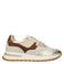Manfield leren sneakers goud/bordeaux