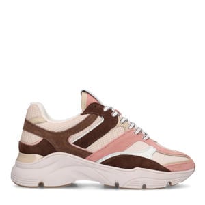 chunky leren sneakers roze
