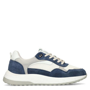suède sneakers blauw