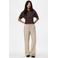 PIECES regular waist straight broek met stippen - ecru