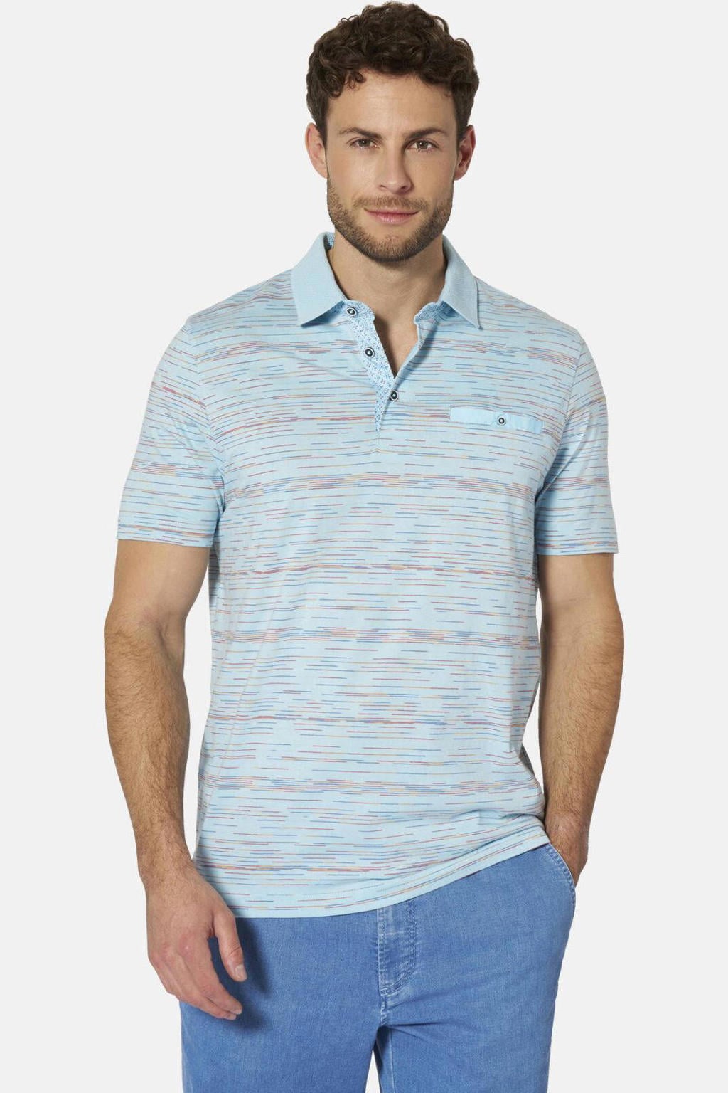 Babista regular fit polo +FIT Collectie Plus Size - lichtblauw
