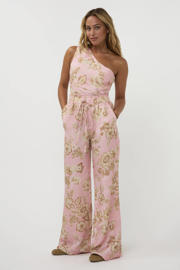 thumbnail: AMAYA Amsterdam high waist gebloemde broek met linnen lichtroze