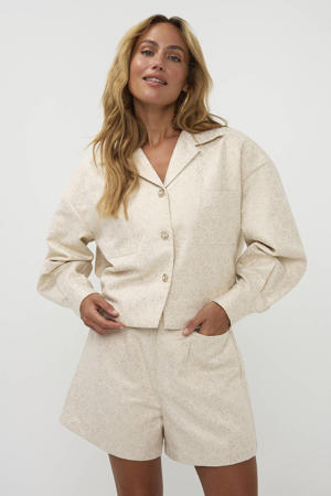 gebloemde jasje beige