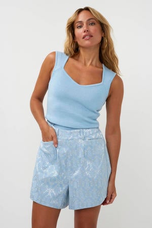 top rib gebreid lichtblauw