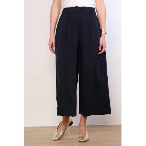 LOLALIZA wide leg high waist broek donkerblauw afbeelding
