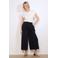 LOLALIZA wide leg high waist broek donkerblauw
