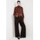 Mango wide leg jeans donkerbruin