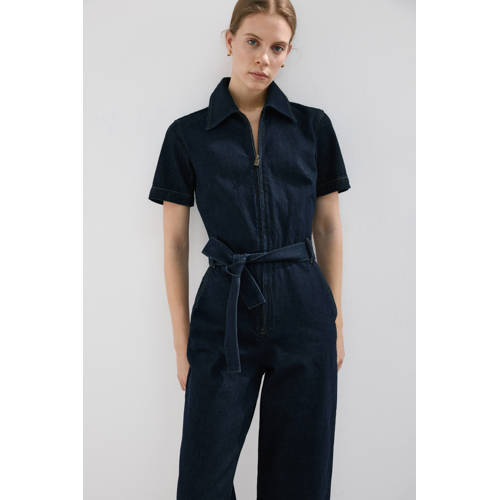 Mango Aansluitend jumpsuit dark blue denim afbeelding