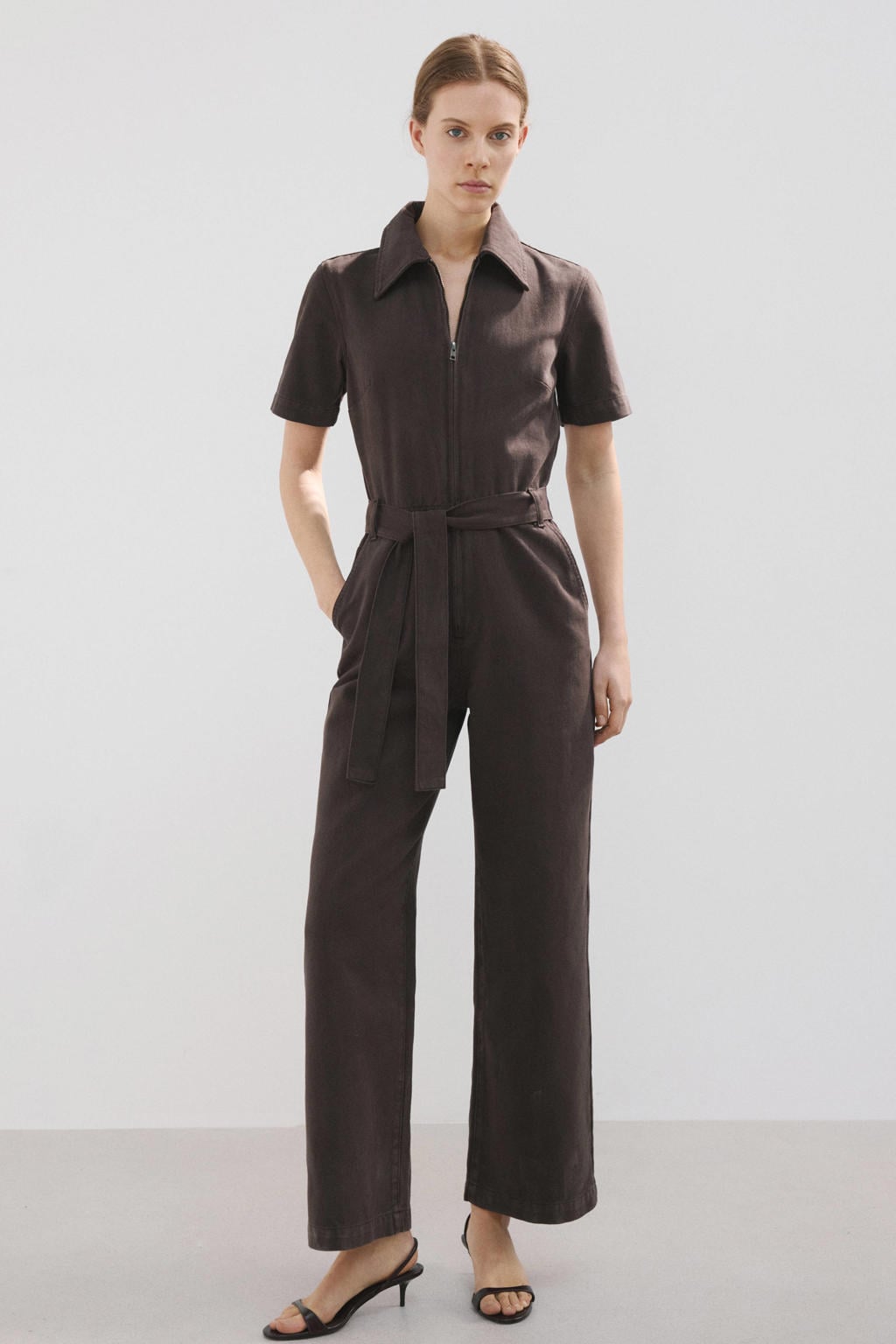 Mango jumpsuit bruin