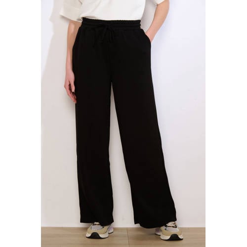 LOLALIZA wide leg high waist casual broek zwart afbeelding