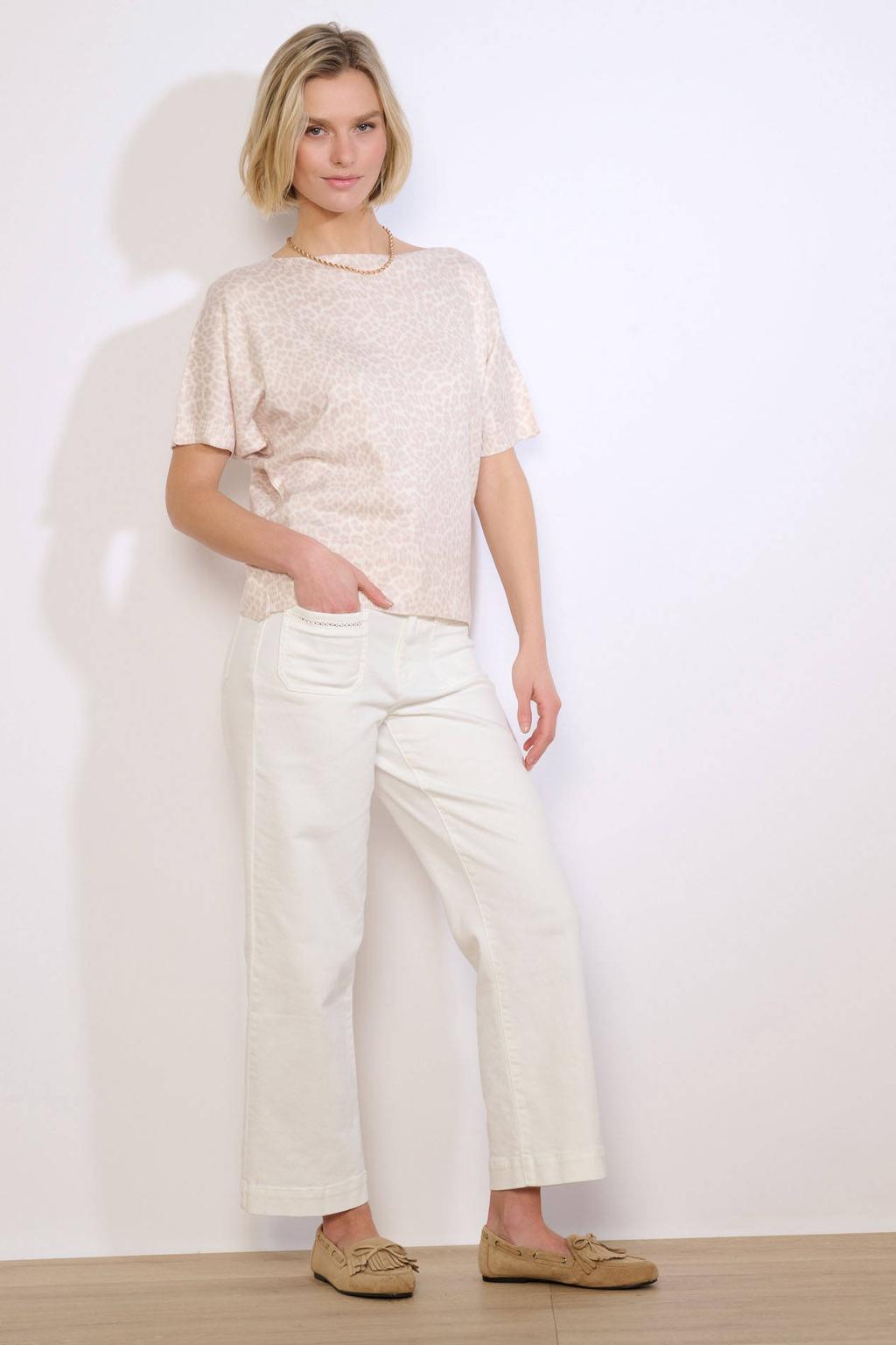 LOLALIZA top met dierenprint beige