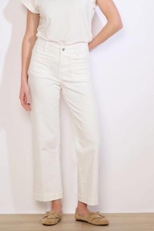 straight high waist broek ecru