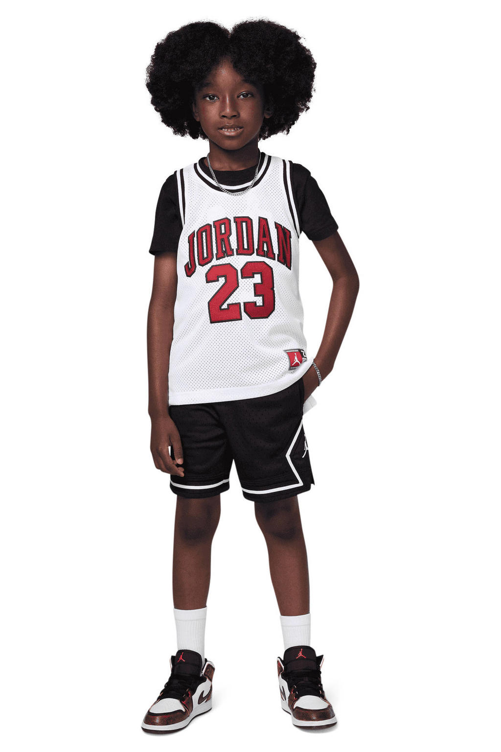 Zwarte jongens en meisjes Jordan short van polyester met logo dessin