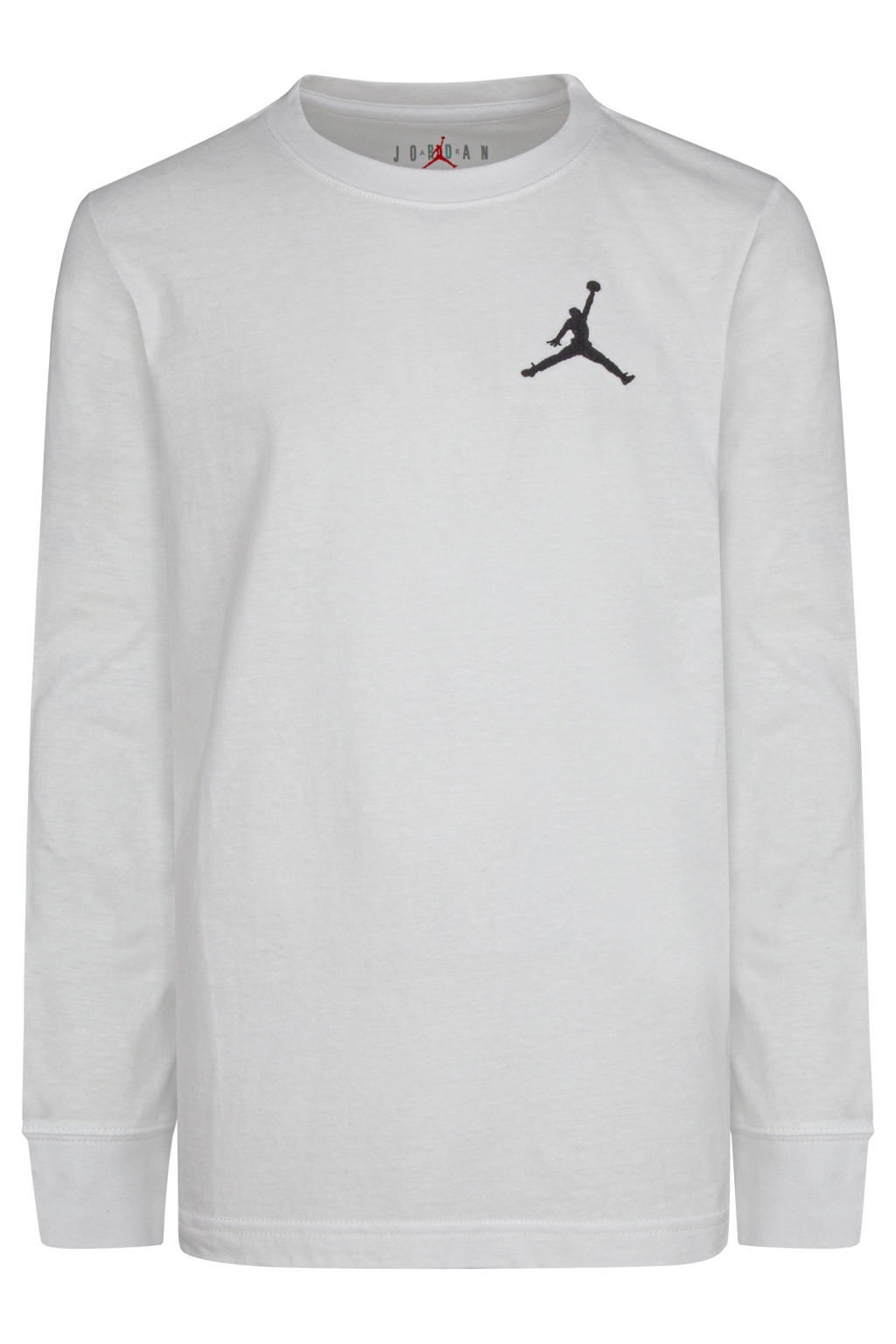 Witte jongens en meisjes Jordan longsleeve van katoen met korte mouwen en ronde hals