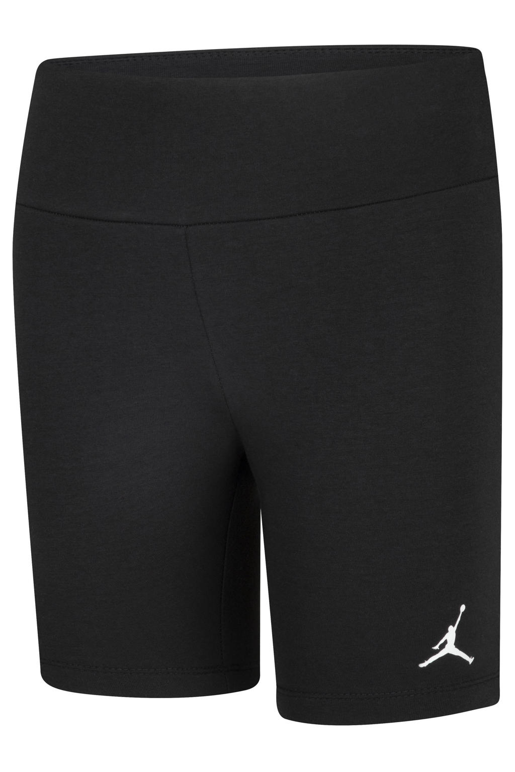 Zwarte meisjes Jordan bikershort van katoen met elastische tailleband en effen