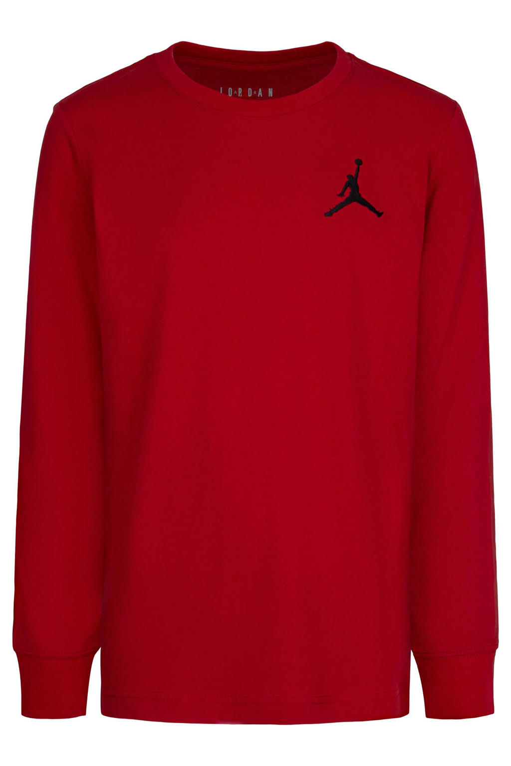 Rode jongens en meisjes Jordan longsleeve van katoen met korte mouwen en ronde hals