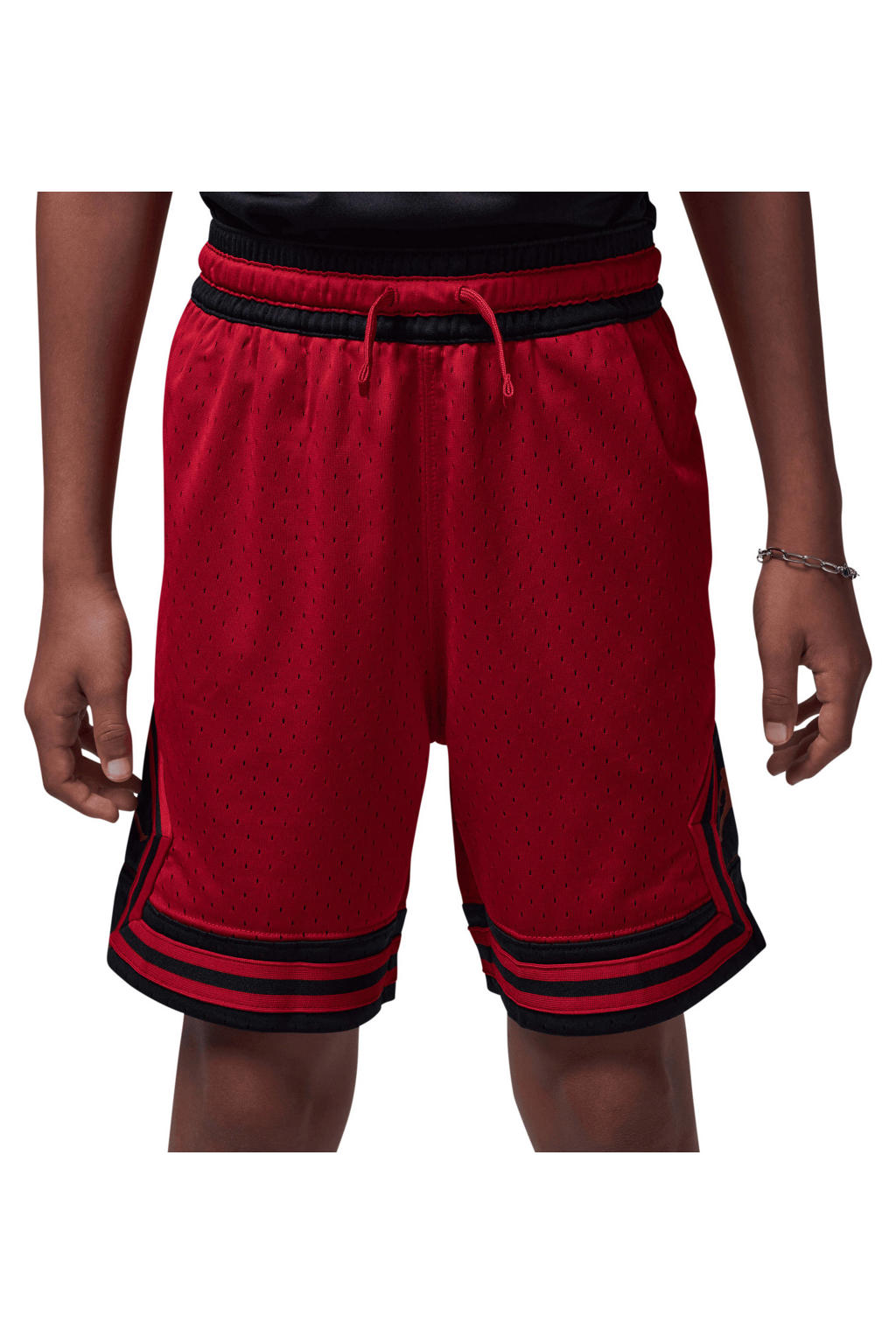 Rood en zwarte jongens en meisjes Jordan short van polyester met logo dessin