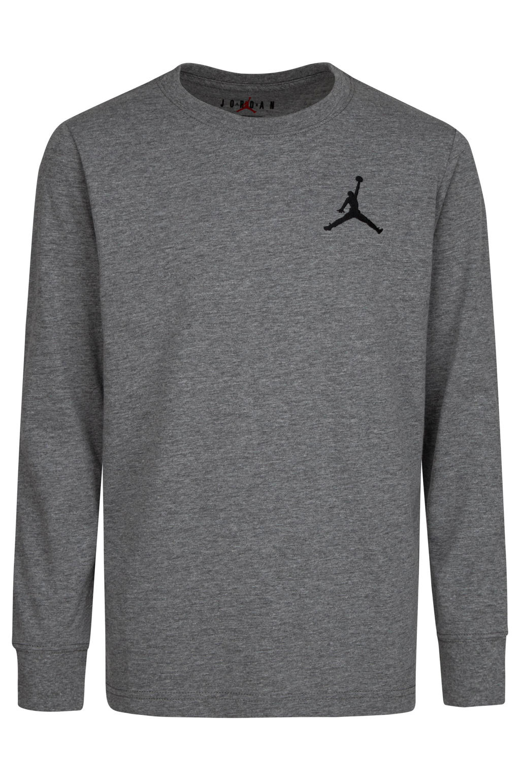 Grijze jongens en meisjes Jordan longsleeve van katoen met korte mouwen en ronde hals