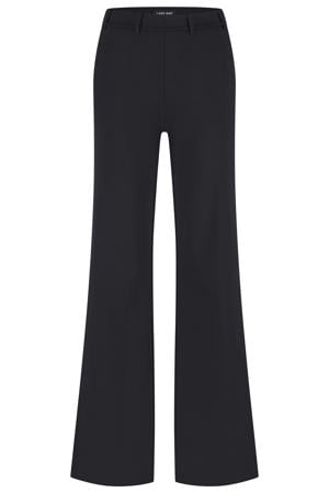 flared high waist casual broek zwart