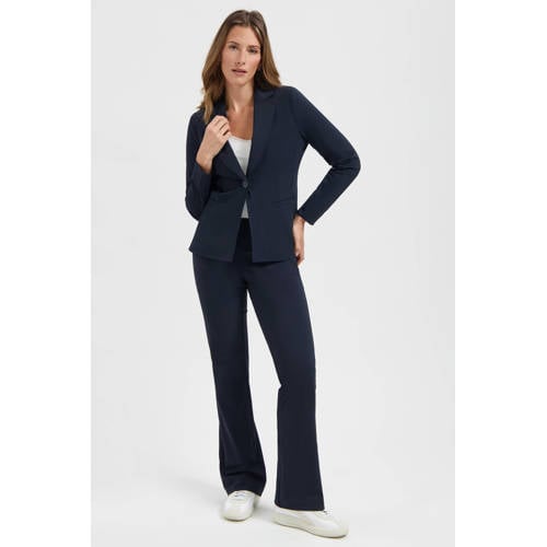 Lady Day denim high waist flared broek donkerblauw afbeelding