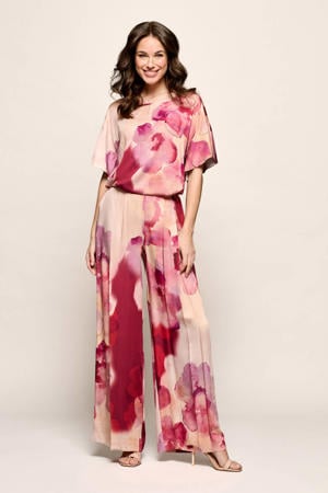 gebloemde top roze