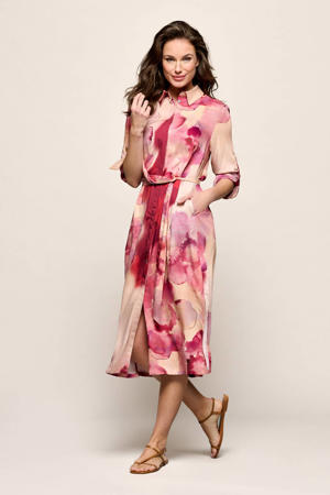 gebloemde blousejurk roze