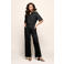 Mart Visser straight regular waist broek met linnen zwart