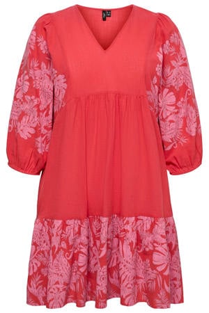 gebloemde tuniek rood