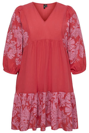 gebloemde tuniek rood