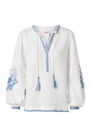 blouse met borduursels - wit