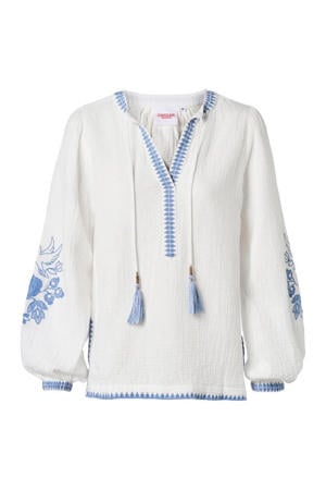 blouse met borduursels - wit