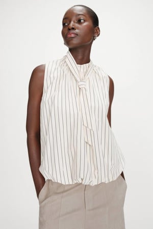 gestreepte mouwloze top