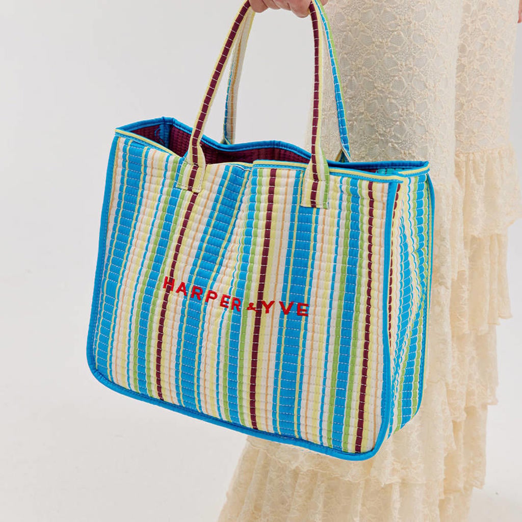 HARPER & YVE reversible shopper Lexie blauw/bordeauxrood